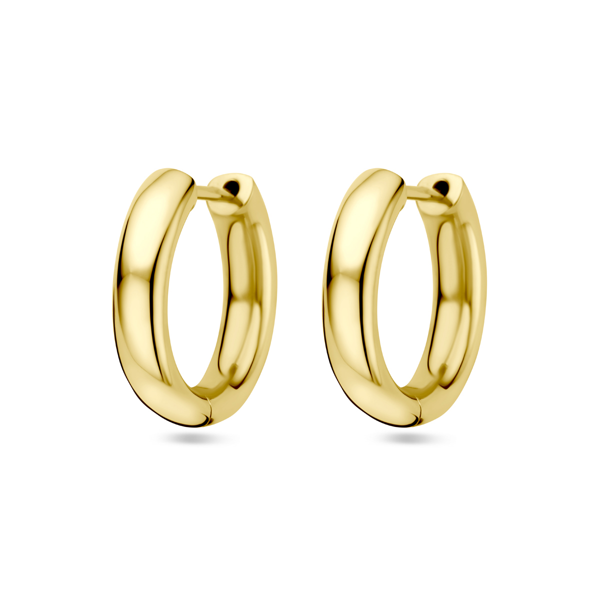 14k Geelgouden klapoorringen met een afmeting van 19x4mm.