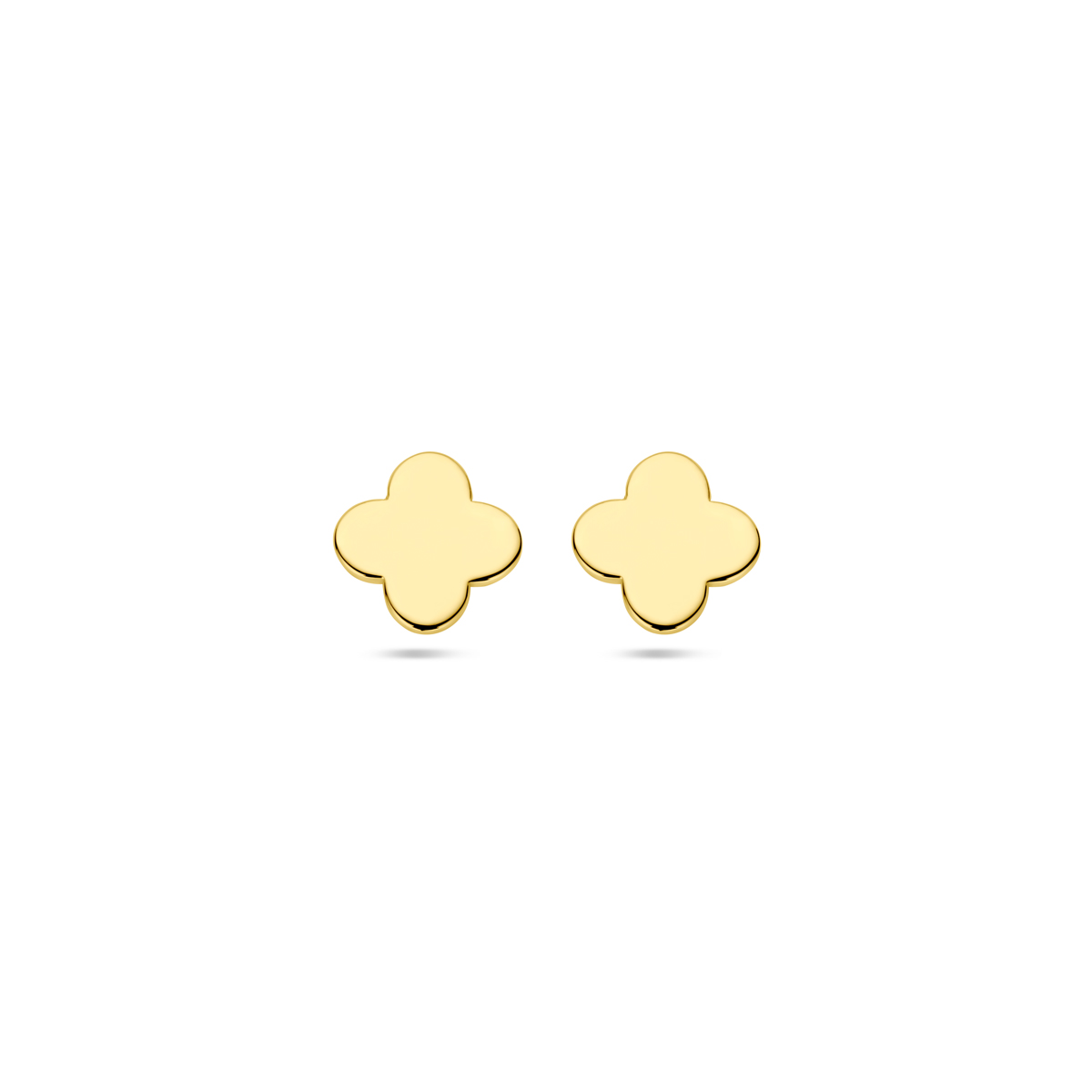 gouden oorstekers, klaver 6mm