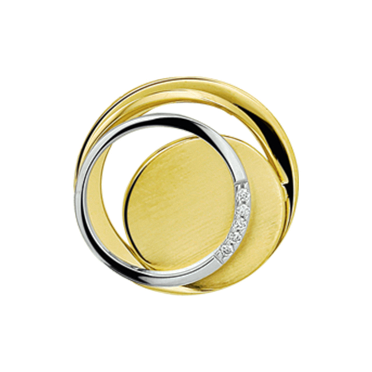Beschrijving: Bicolor wit- en geelgouden hanger met diamant. 
Verpakt per: 1
Doelgroep: dames