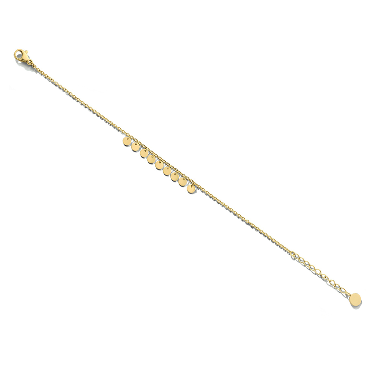 Edelstaal armband geel verguld 16-19cm