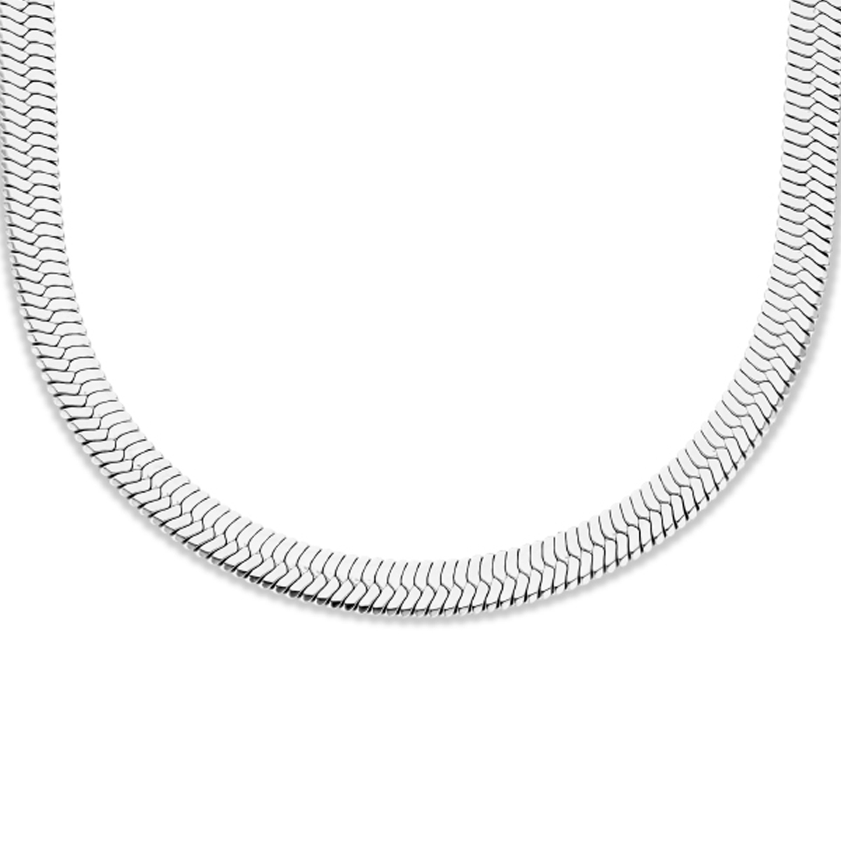 Stalen omega collier uitgevoerd met een karabijn sluiting. Het collier heeft een draaglengte van 42cm.