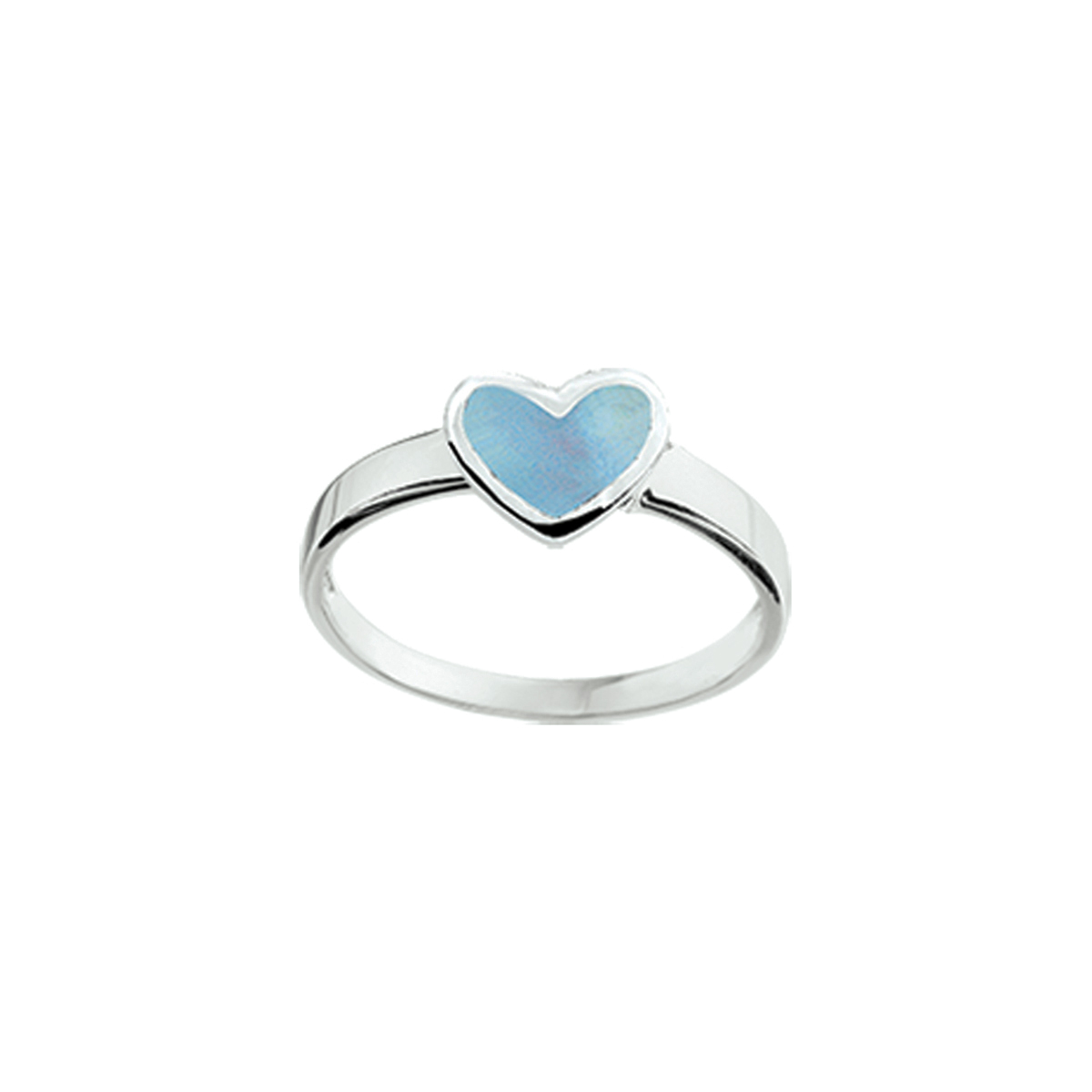 Zilveren Ring Hart met Blauw