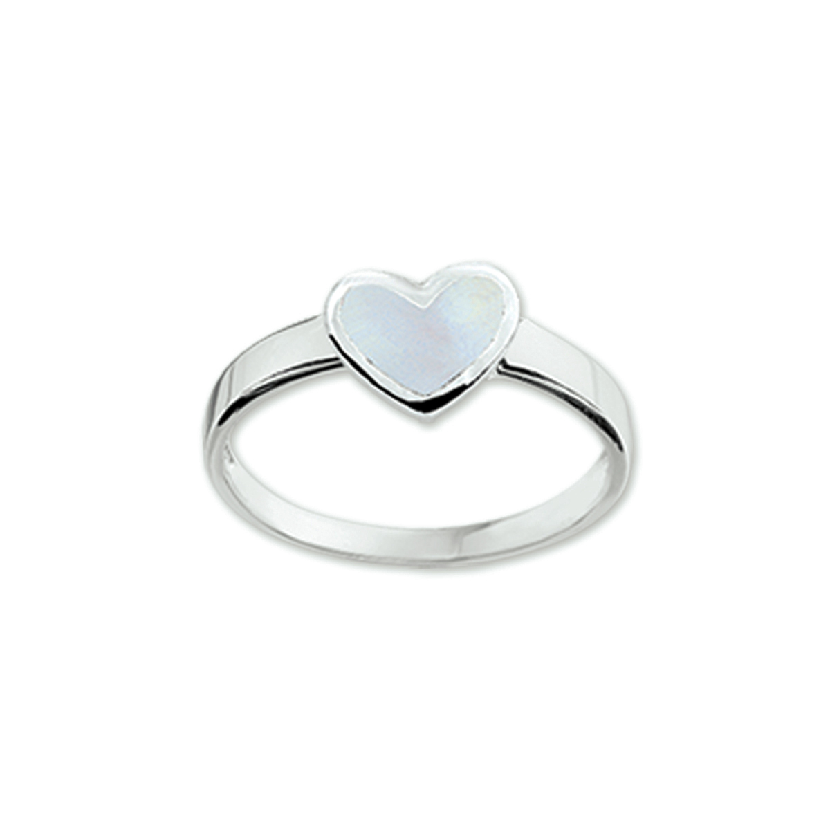 Zilveren Ring Hart met Parelmoer