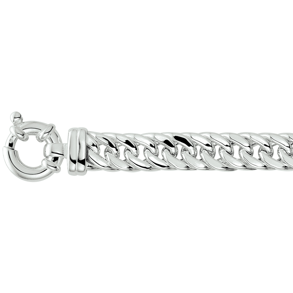 Zilveren armband met gourmet schakel.

Gender: dames
Breedte: 10 mm
Langste lengte: 19 mm