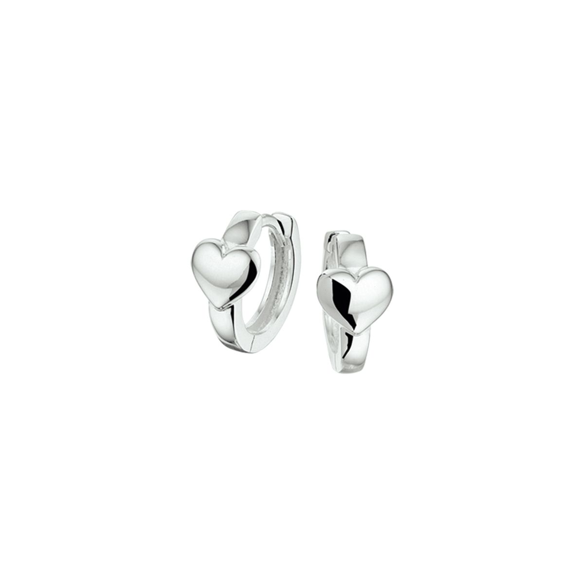 Zilver Oorringen met Hartjes