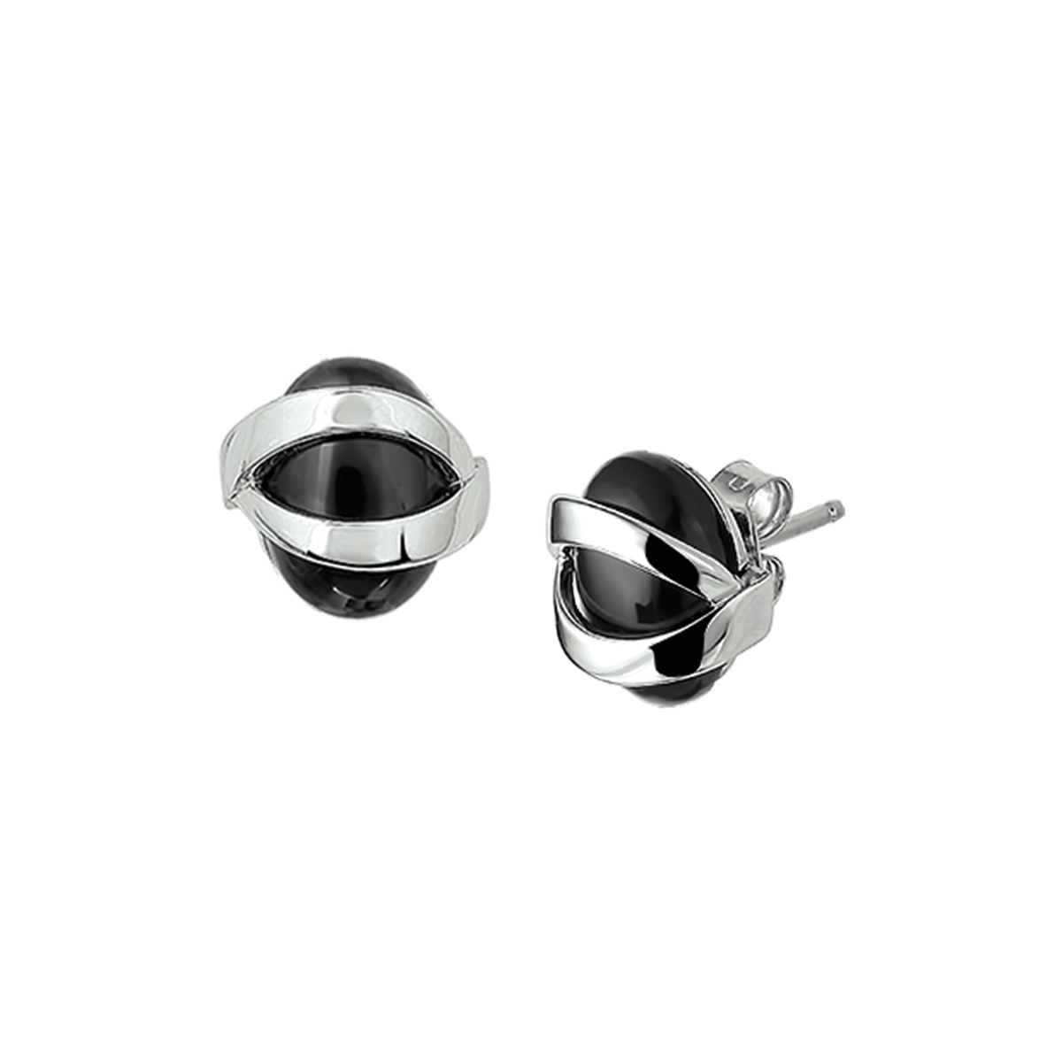Beschrijving: Gerhodineerd zilveren oorknoppen met onyx. 
Verpakt per: 1
Doelgroep: dames
Breedte: 11 mm
Hoogte: 11.5 mm