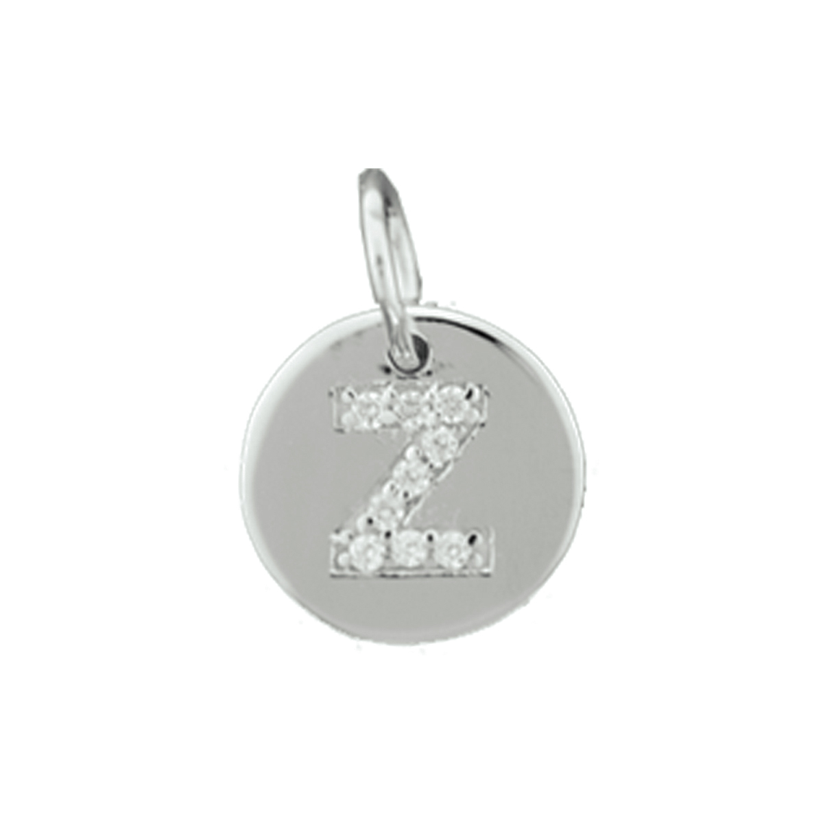 Beschrijving: Gerhodineerd zilveren bedel met de letter Z en zirkonia. 
Uniekenummer serie: 35761
Verpakt per: 1
Doelgroep: unisex
Breedte: 9.5 mm
Zetting: entourage (rijzetting)