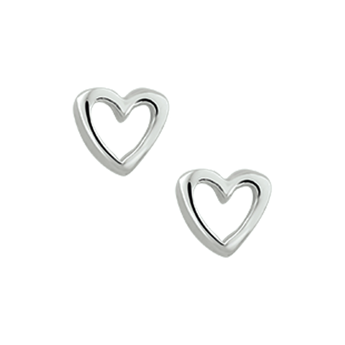 Beschrijving: Zilveren oorknoppen met een open hart. 
Doelgroep: dames
Breedte: 5.5 mm
Hoogte: 5.5 mm