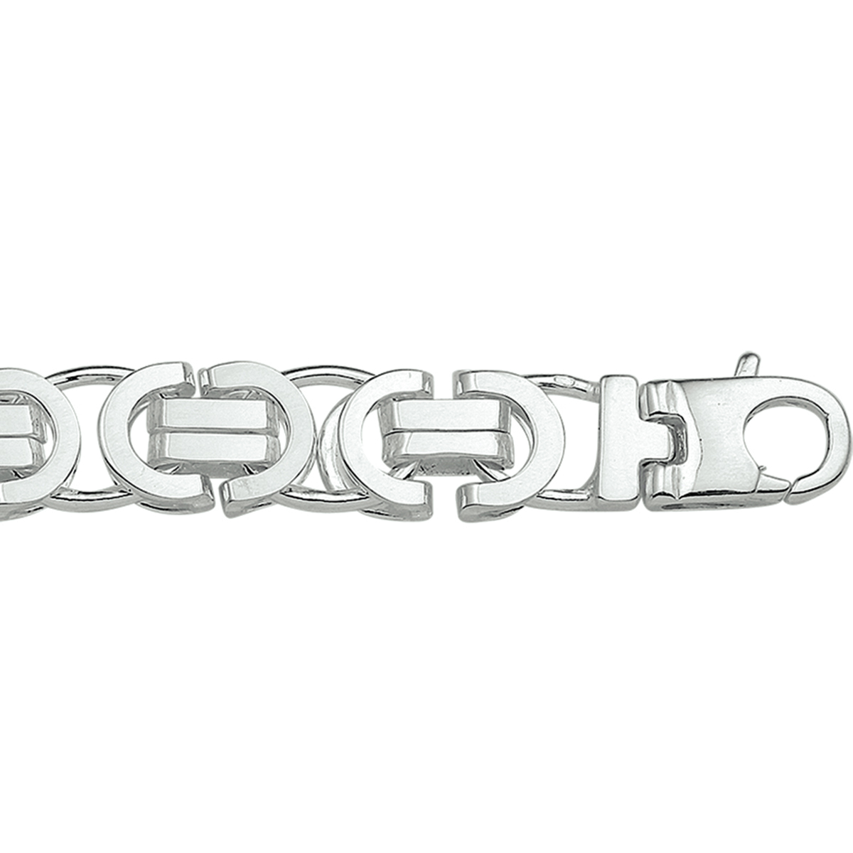  Zilveren armband plat konings 10.5mm 21cm