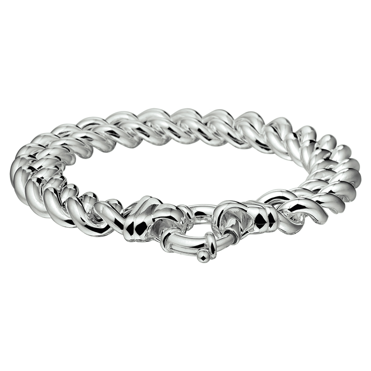 zilveren armband, gourmet 11mm 21cm
