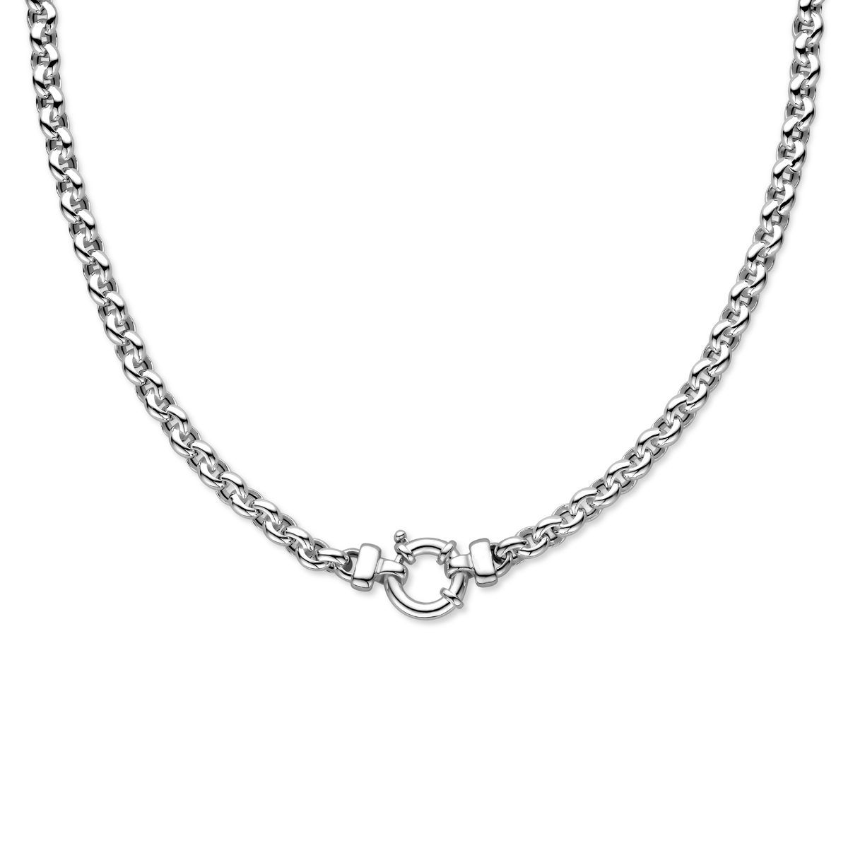 Zilveren collier met jasseron schakel.

Gender: dames
Breedte: 6 mm
Langste lengte: 42 mm