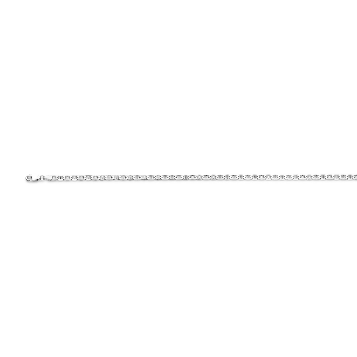 925 Zilveren lengte artikel met een koffieboon schakel van 3.8mm en een karabijn sluiting.