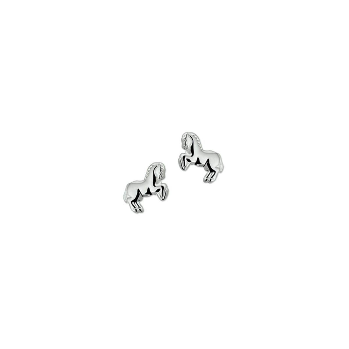 Zilver gerhodineerde oorknopjes met een paard.
breedte: 7 mm
hoogte: 8,5 mm



Hoogte: 8.5