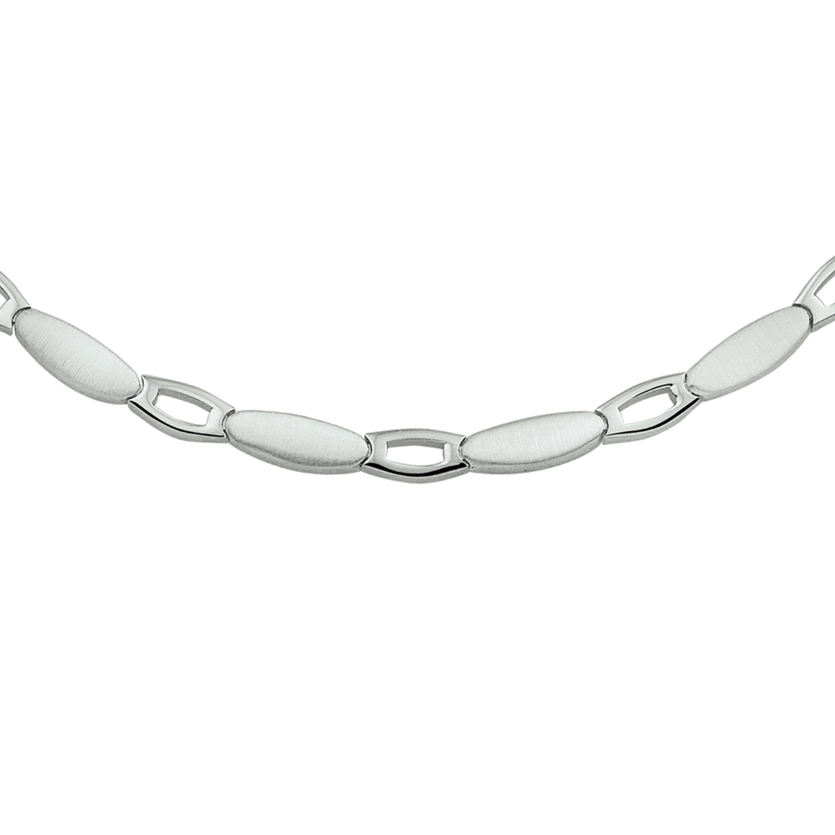 Trendy gerhodineerd zilveren poli/mat afgewerkt collier met een lengte van 45cm en een breedte van 5.7mm. Het collier is te combineren met bijpassende sieraden uit onze collectie. Tip: Leuk om kado te geven! INFO: Gerhodineerd zilver is door de rhodiumlaag beter bestand tegen verkleuren en krassen.
Breedte: 5.7 mm
Langste lengte: 45 mm