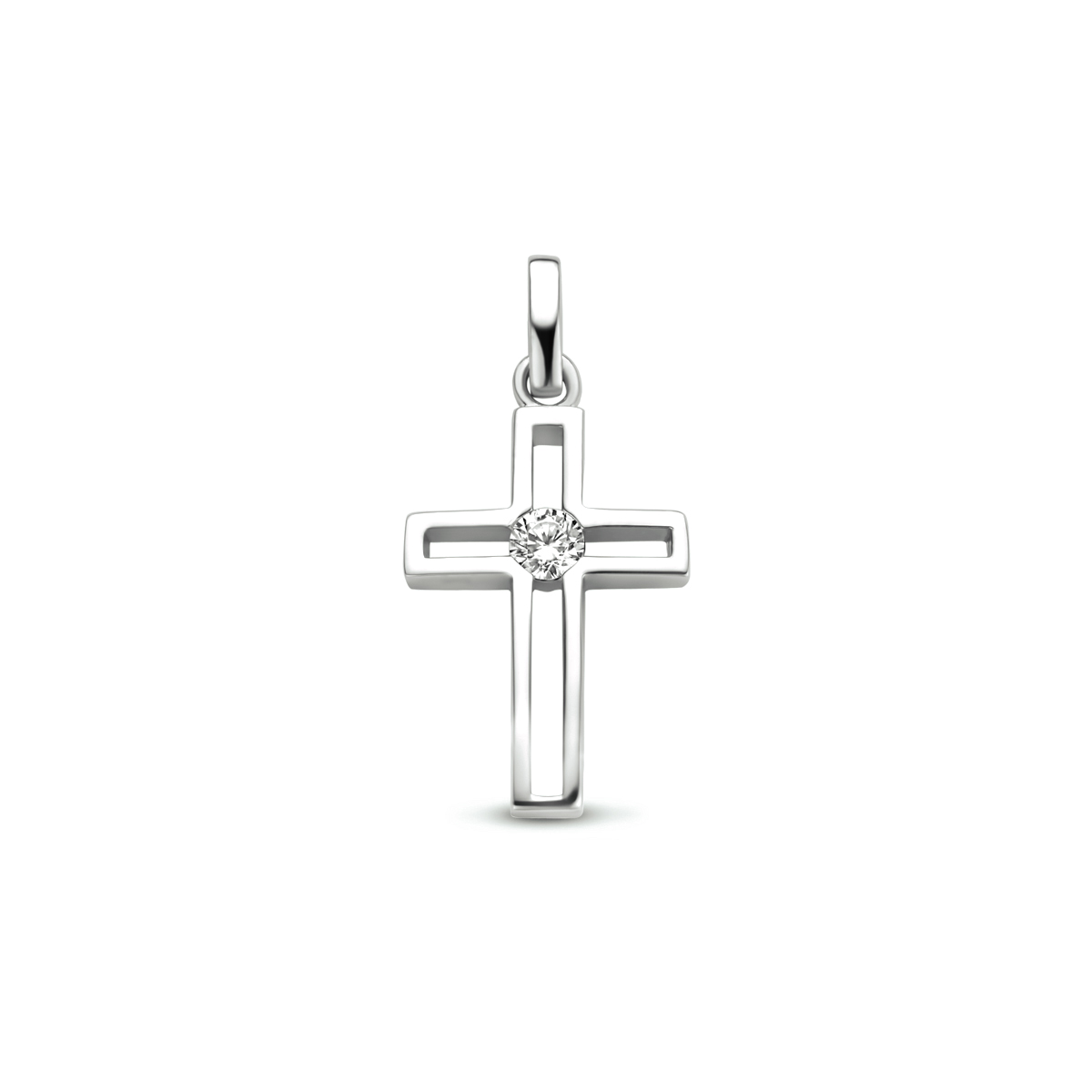 Deze prachtige zilveren hanger met een kruisje en zirkonia steentjes is een echte eyecatcher. De zirkonia steentjes zorgen voor een subtiele glinstering, waardoor deze hanger perfect is voor dagelijks gebruik of voor speciale gelegenheden. Draag deze hanger aan een zilveren ketting voor een stijlvolle en elegante look. Een tijdloos sieraad dat elke outfit compleet maakt.