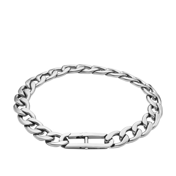 Fossil heren armband, stalen gourmet schakels