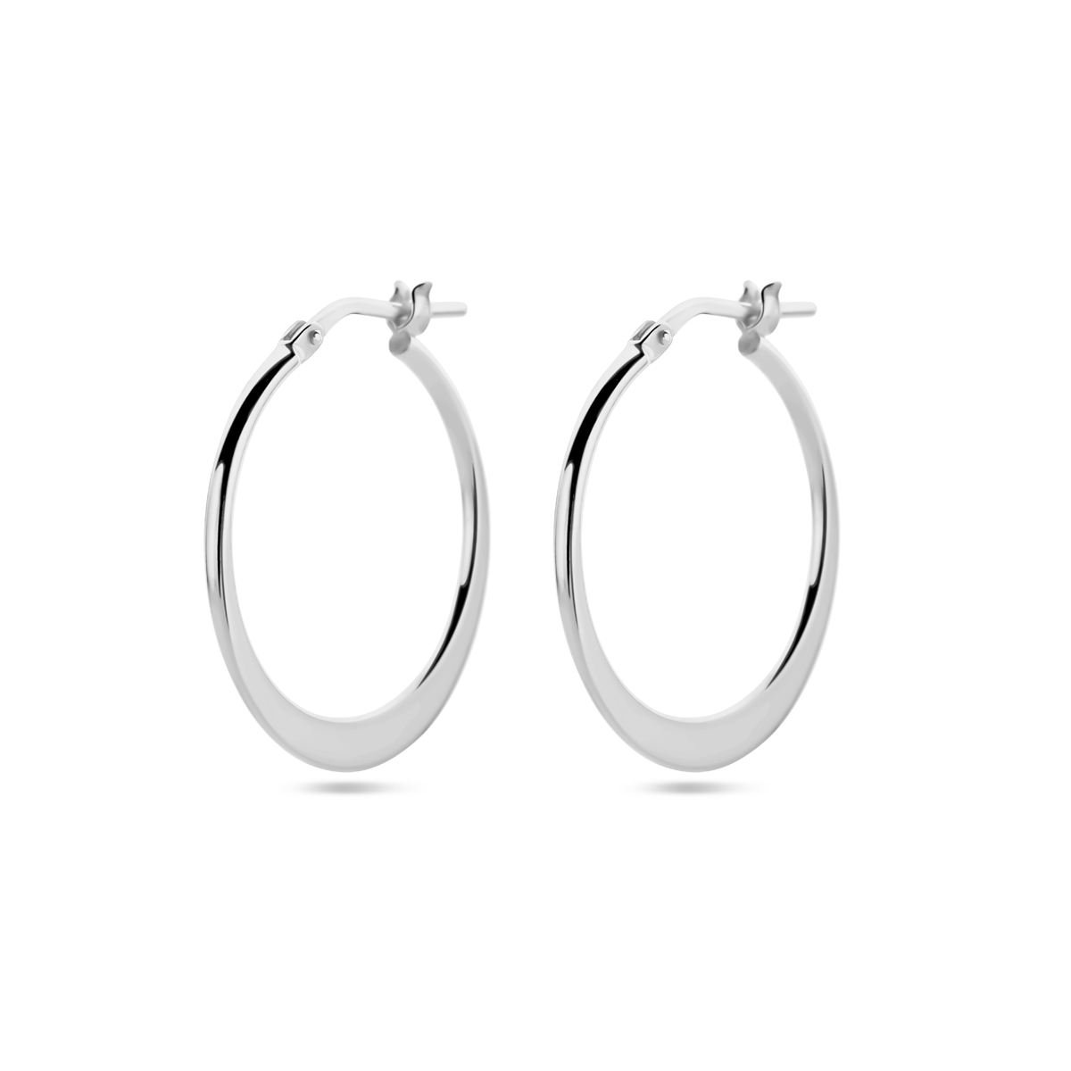 Gerhodineerd 925 zilveren oorringen met een afmeting van 24x1.5mm.