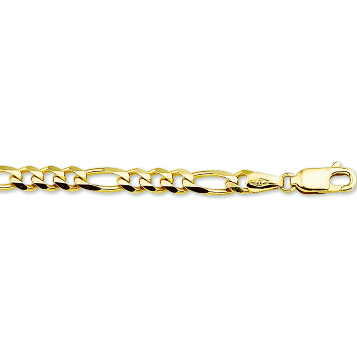 Beschrijving: Geelgouden armband met figaro schakel. 
Uniekenummer serie: 27173
Verpakt per: 1
Doelgroep: heren
Breedte: 4.6 mm
Langste lengte: 21 mm