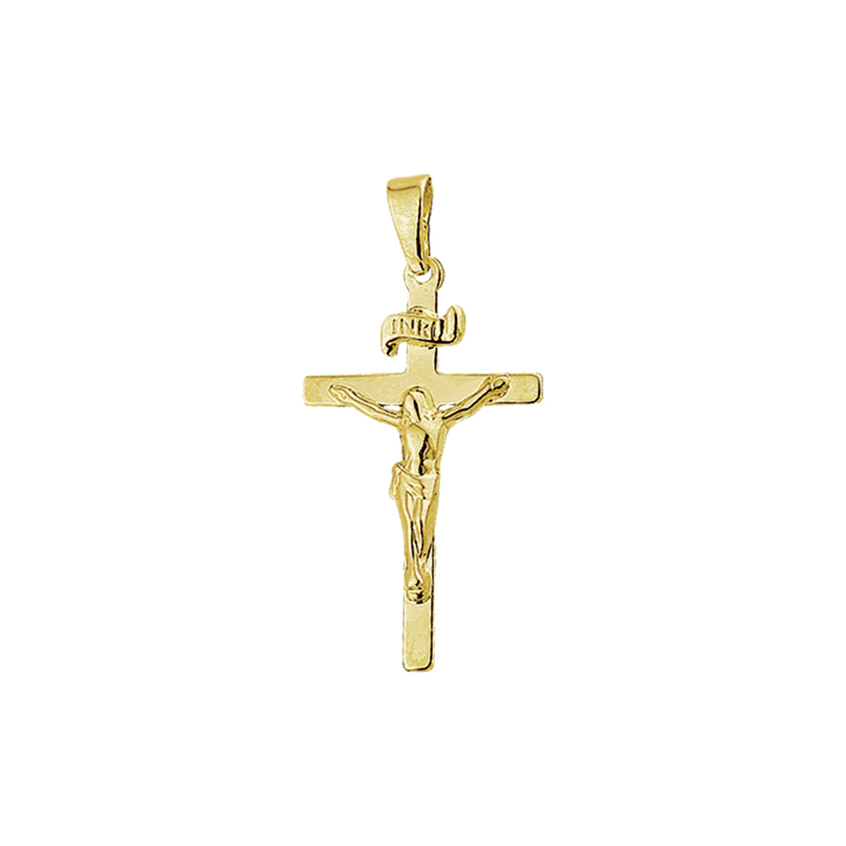 Gouden hanger, kruis + Corpus 26x15mm