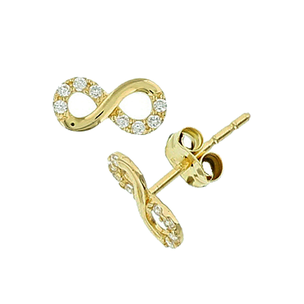 Beschrijving: Geelgouden oorknoppen met een infinityteken en zirkonia.
Verpakt per: 1
Doelgroep: dames
Breedte: 8 mm
Hoogte: 4 mm