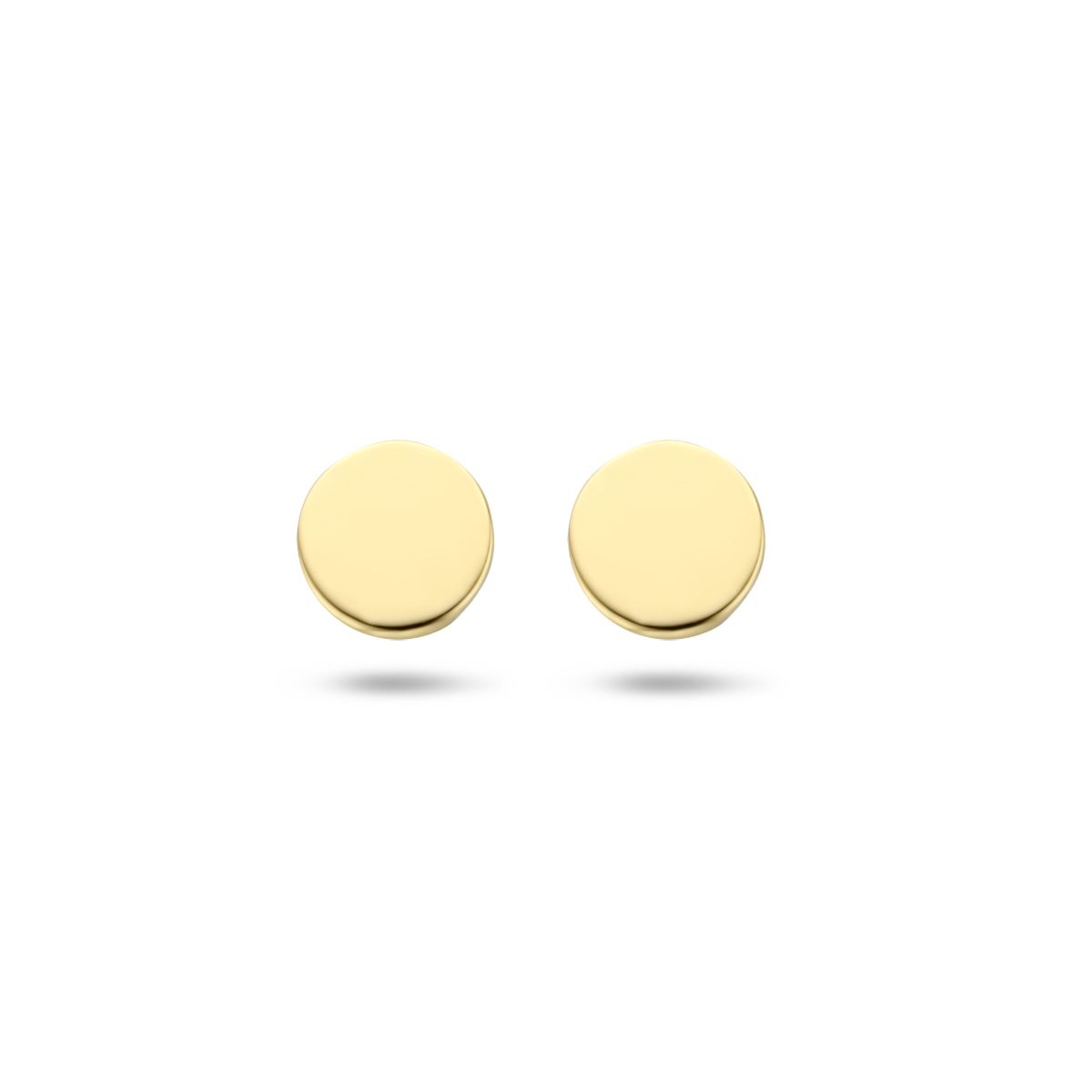Beschrijving: Trendy geelgouden ronde oorknoppen van 4mm in diameter met een poli afwerking en stevige poussette sluiting. Deze oorknoppen zijn door hun trendy simplistische design perfect te combineren met andere sieraden. Tip: Leuk om kado te geven!
Doelgroep: dames
Breedte: 3.5 mm
Hoogte: 3.5 mm