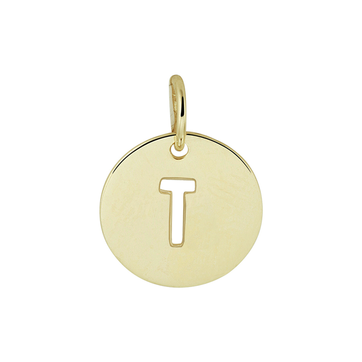 Beschrijving: Geelgouden ronde letter T hanger. De hanger heeft een diameter van 10mm en een totale hoogte van 13mm. Tip: Combineer deze betekenisvolle hanger met een bijpassend collier en geef deze cadeau aan een speciaal persoon.
