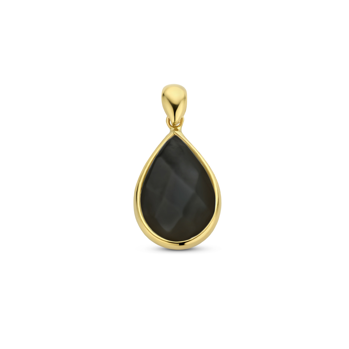 Huiscollectie - Geelgouden druppel hanger met Onyx 11.5mm x 8.0mm 18x9mm hanger - 4022344