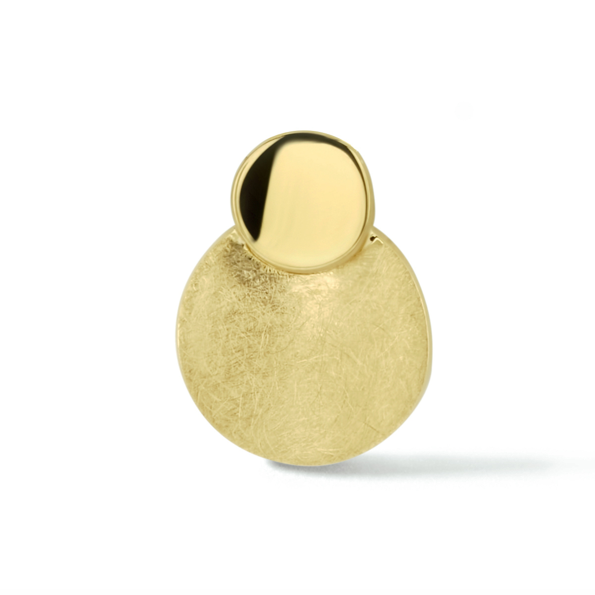 14k Geelgouden hanger uitgevoerd met een poli/matte afwerking.