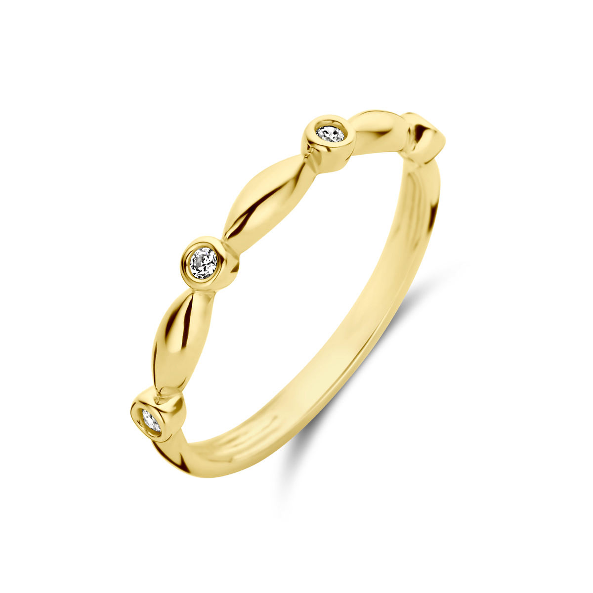Gouden Ring met 4 Zirkonia