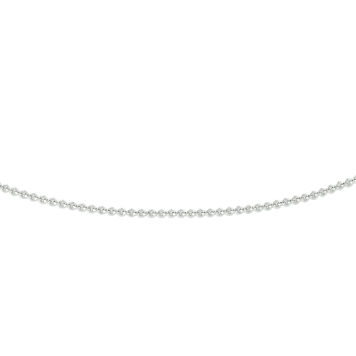 Witgouden collier met anker schakel.