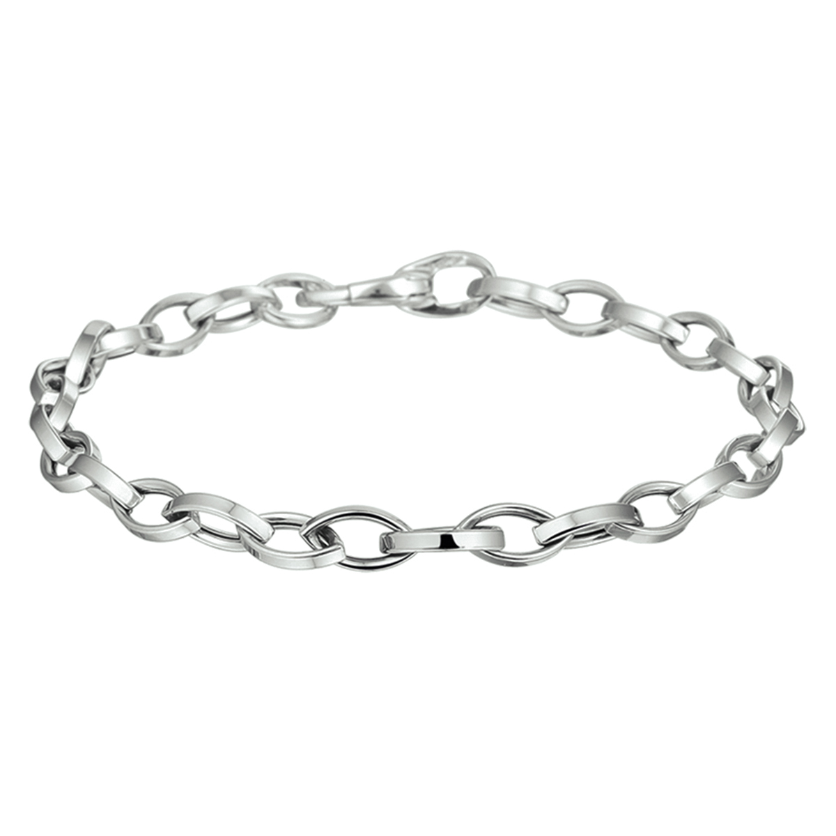 14krt witgouden armband fantasie schakel
