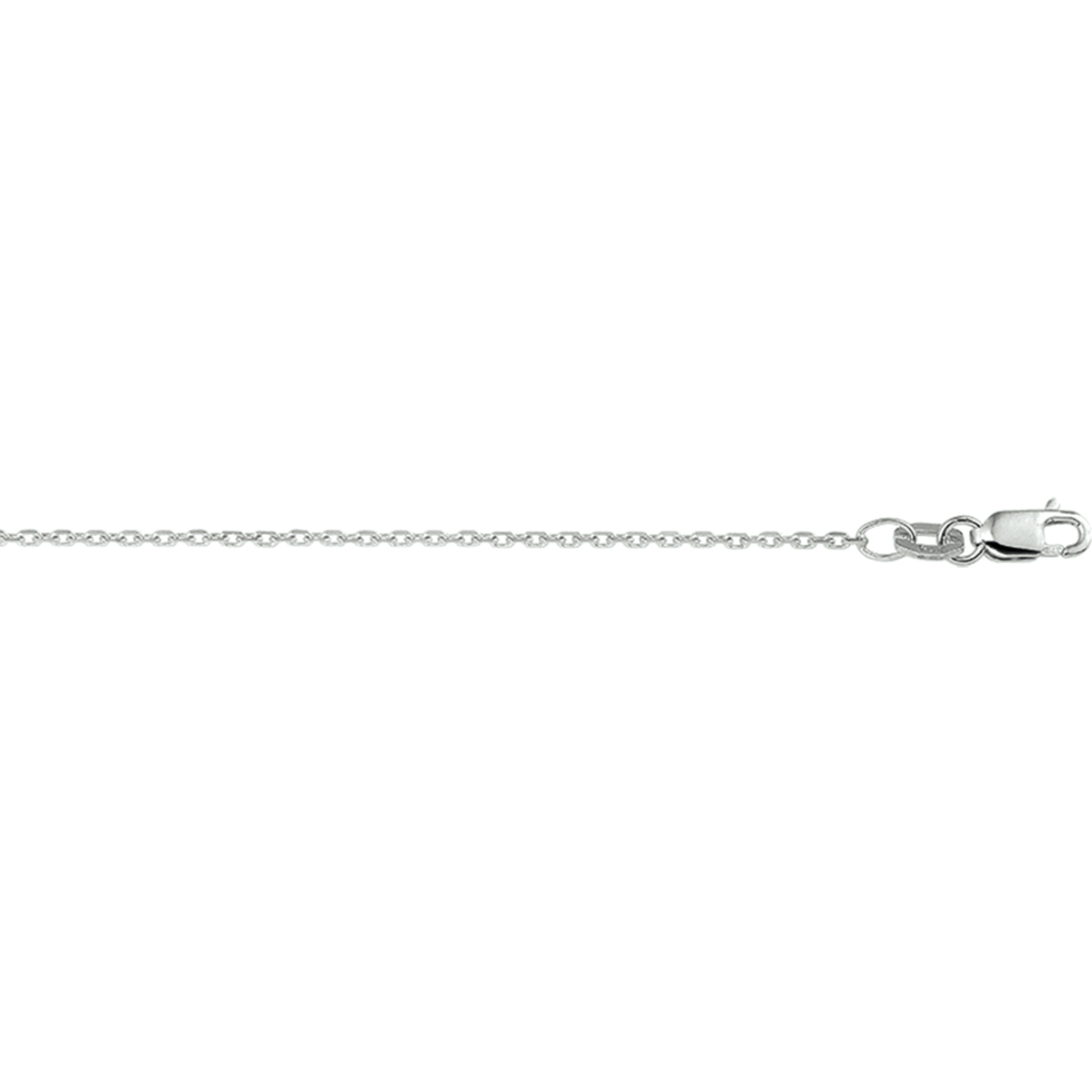 9 karaat witgouden gediamanteerd anker collier 42 cm lang met karabijn haak sluiting.