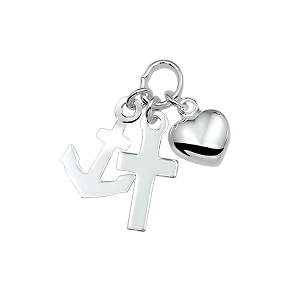 Zilvere bedel geloof, hoop en liefde
Hoogte: 17 mm