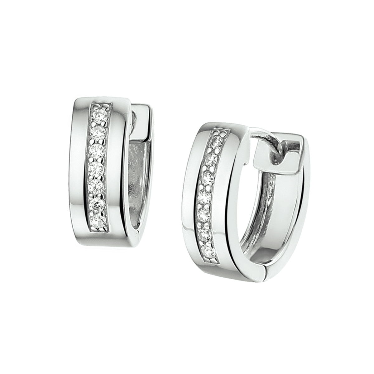 Beschrijving: Luxe gerhodineerd zilveren klapcreolen uitgevoerd met een rijzetting van briljant geslepen zirkonia. Deze klapcreolen zijn door het simplistische model perfect te combineren met andere sieraden. Tip: Bekijk onze collectie en maak zo een schitterende set van sieraden van kwaliteit!.
Verpakt per: 1
Doelgroep: dames
Breedte: 5.5 mm
Hoogte: 14 mm
Zetting: entourage (rijzetting)