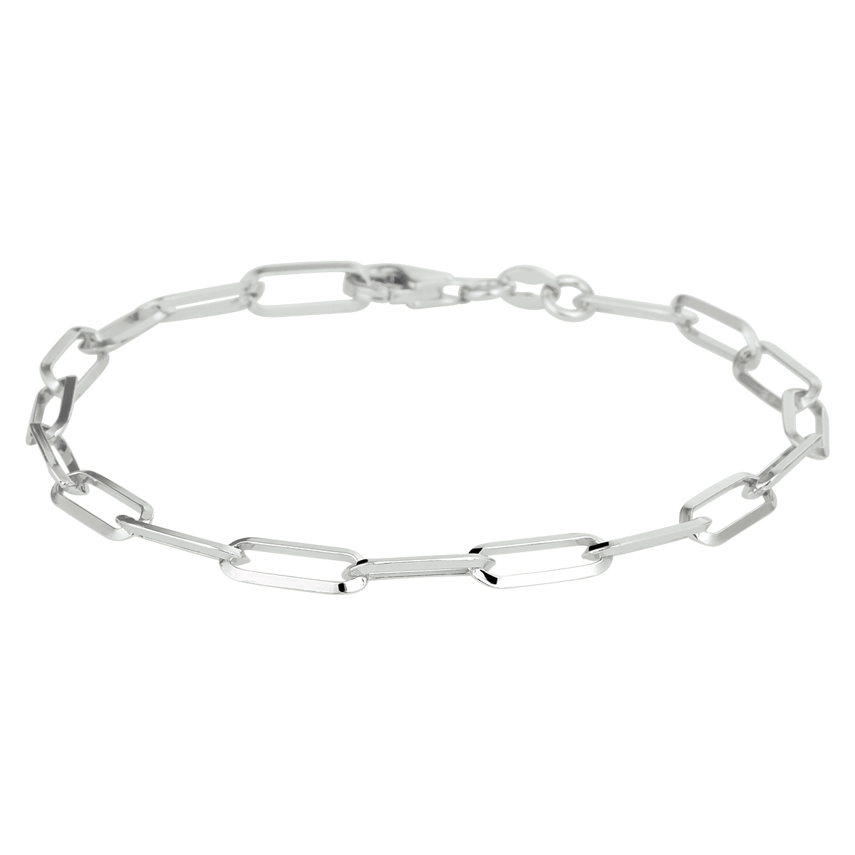 Gerhodineerd 925 zilveren c.f.e. armband met een schakelbreedte van 4.3mm. Het collier heeft een draaglengte van 19cm en een stevige karabijn sluiting.