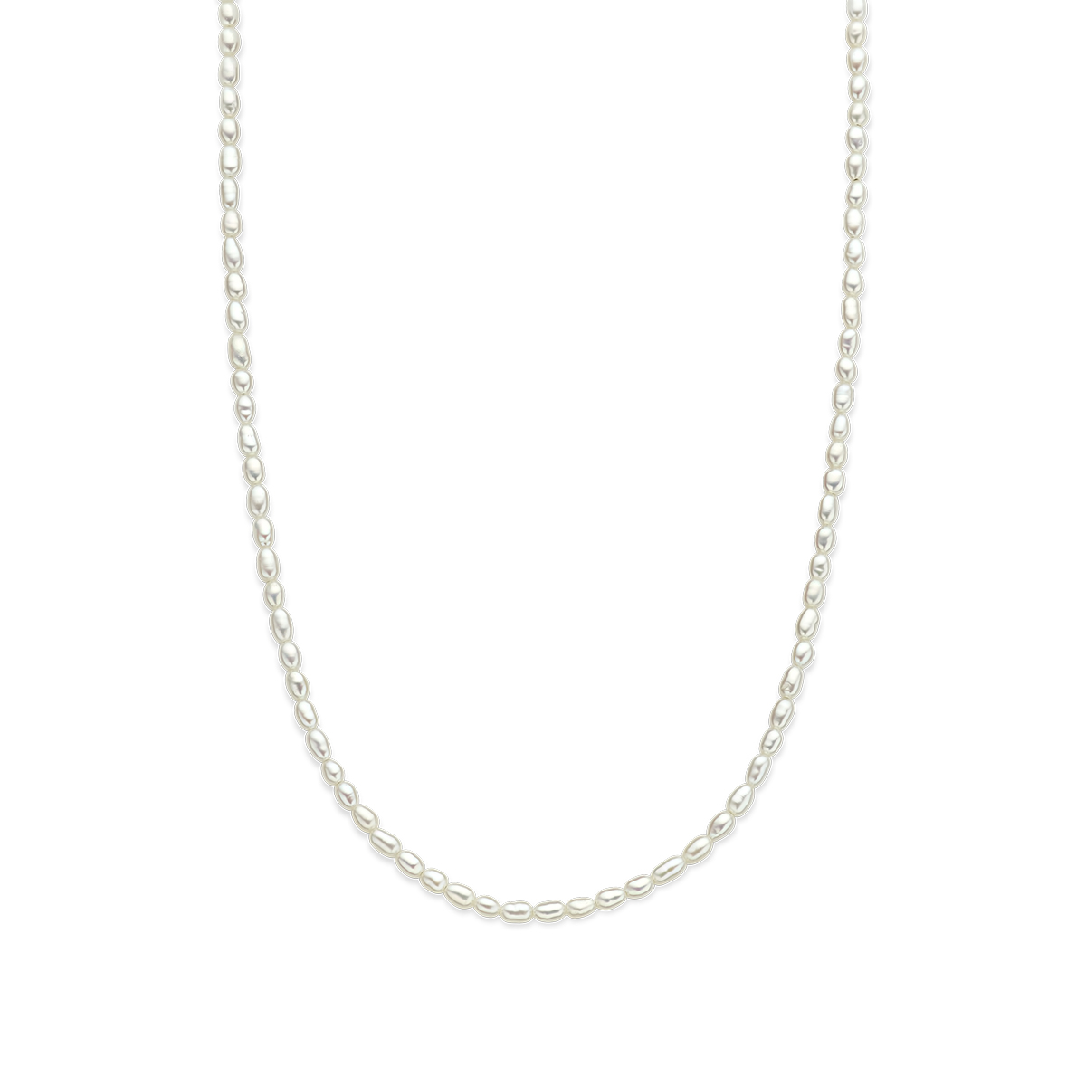 Gerhodineerd 925 zilveren collier uitgevoerd met zoetwaterparels en een karabijn sluiting. Het collier heeft een draaglengte van 40cm en een extensie van 5cm.