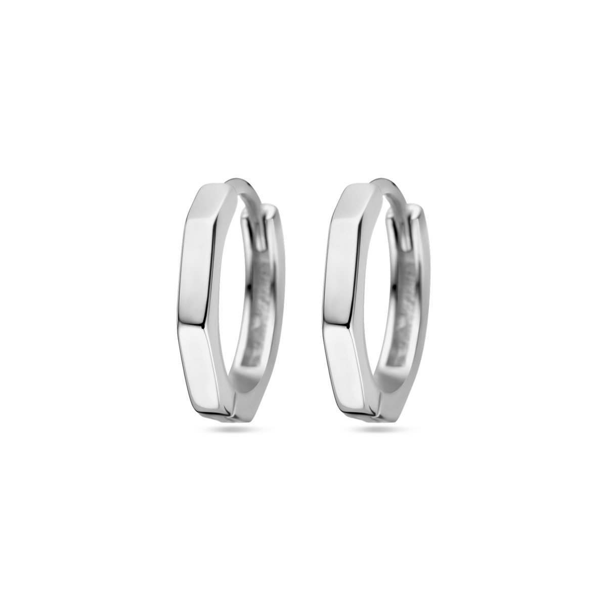 Gerhodineerd 925 zilveren klapoorringen met een afmeting van 12x2.0mm.