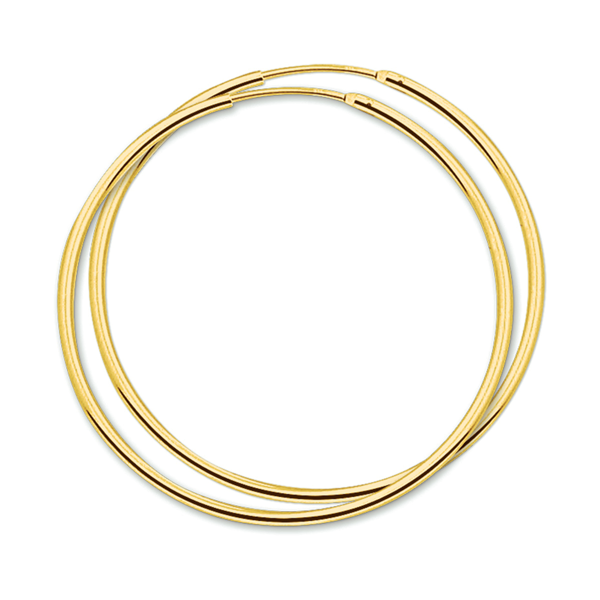 gouden oorringen, glad 1,5x45mm