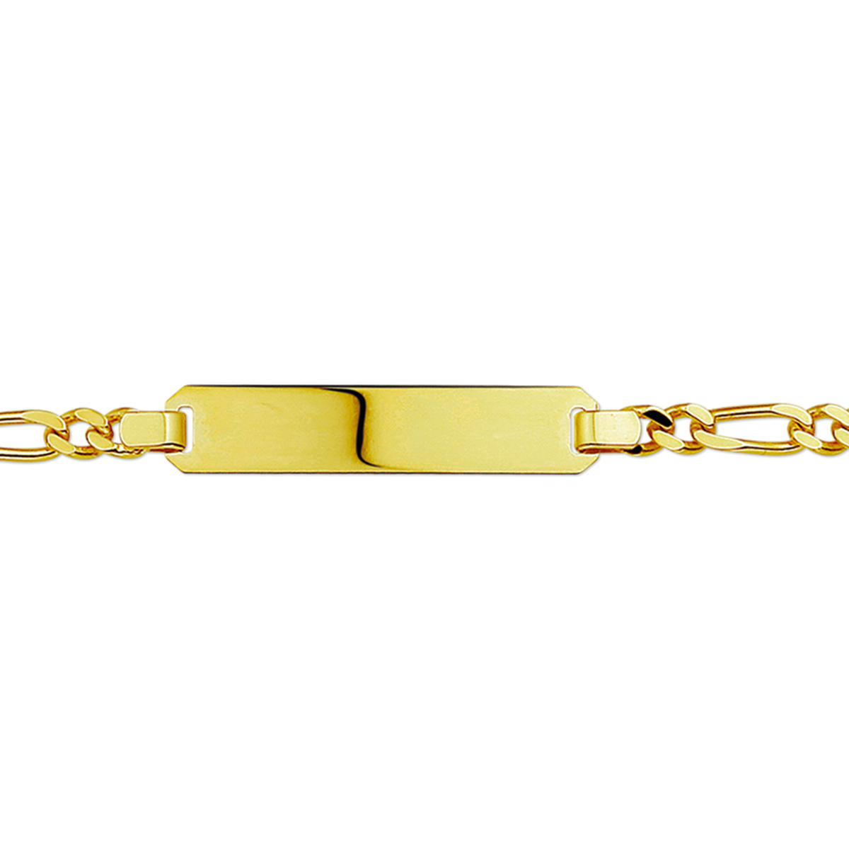 GOUDEN GRAVEERARMBAND 14KT LENGTE 19CM 6MM BREED