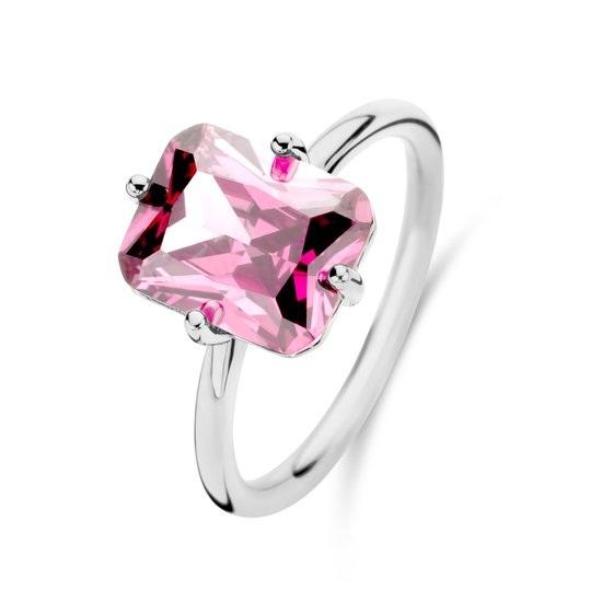 Ring in zilver met gekleurde steen 