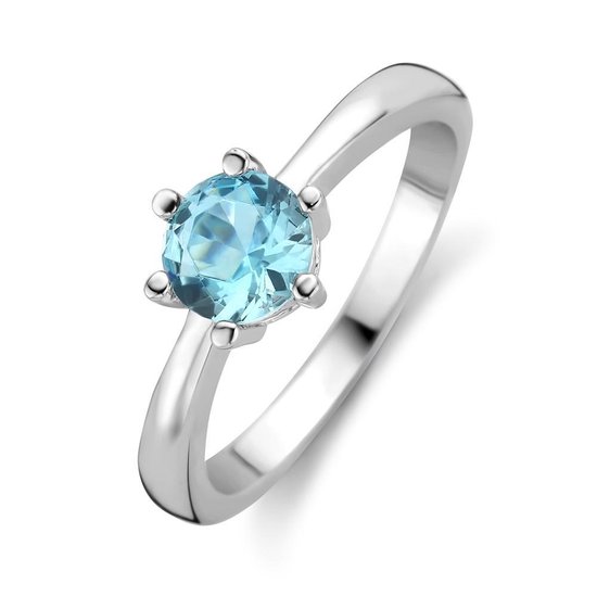 Ring in zilver met gekleurde zirconia maat 56