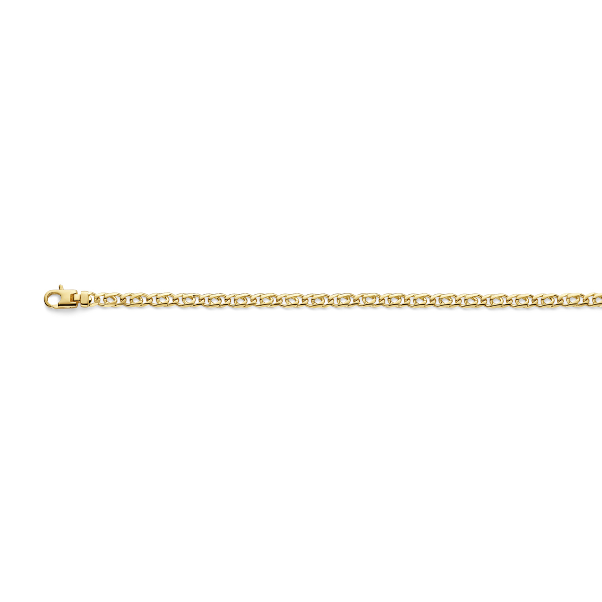 14k Geelgouden collier met een schakelbreedte van 5.2mm.
