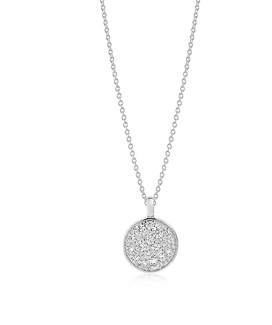 Ketting in zilver met hanger met zirconia's
