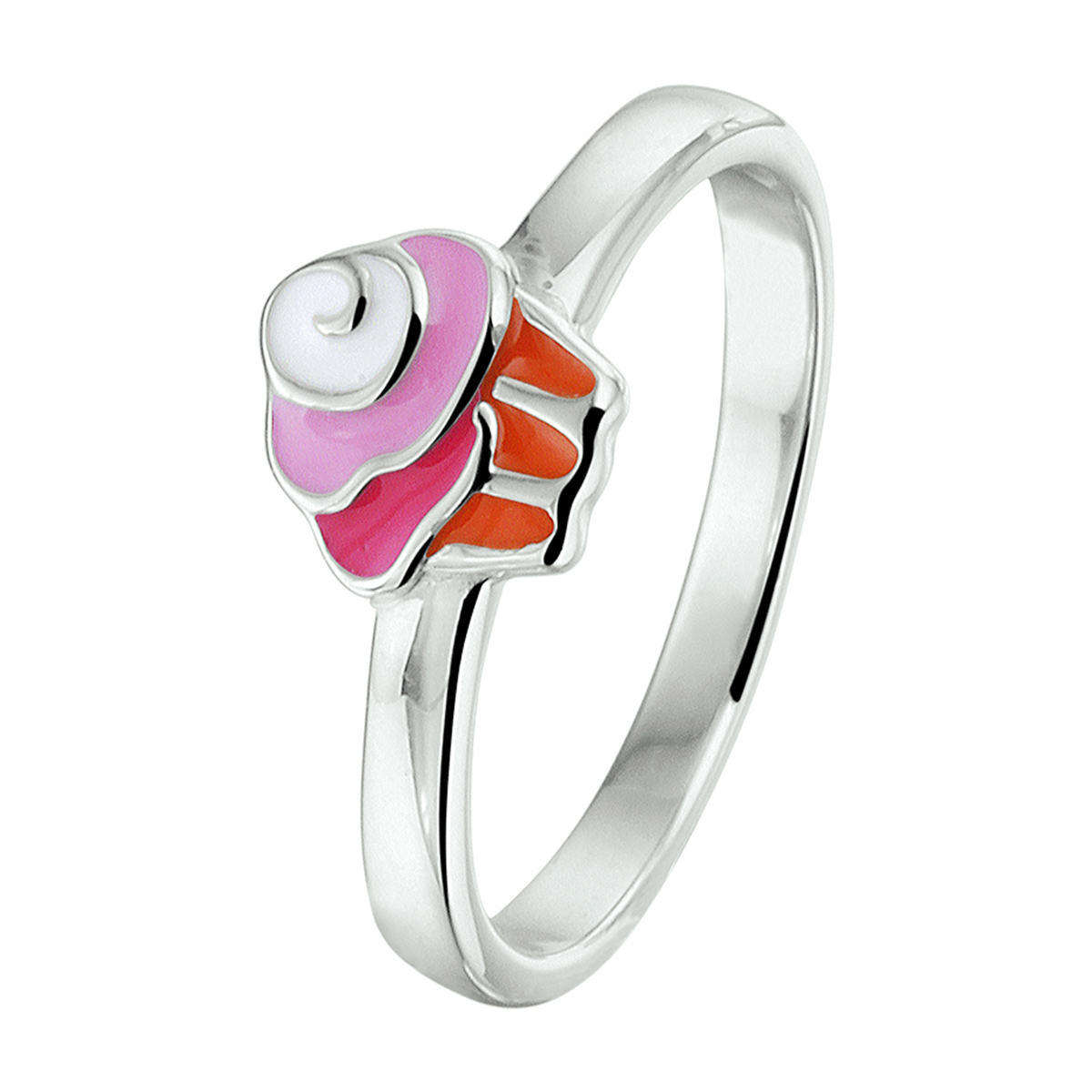 Beschrijving: Super leuke gerhodineerd zilveren cupcake ring uitgevoerd met verschillende kleuren emaille. De ring heeft een breedte van 6.5mm. U kunt deze ring combineren met bijpassende sieraden uit onze collectie.