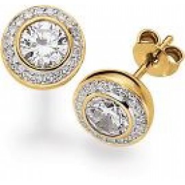 Oorbellen in zilver verguld met zirconia