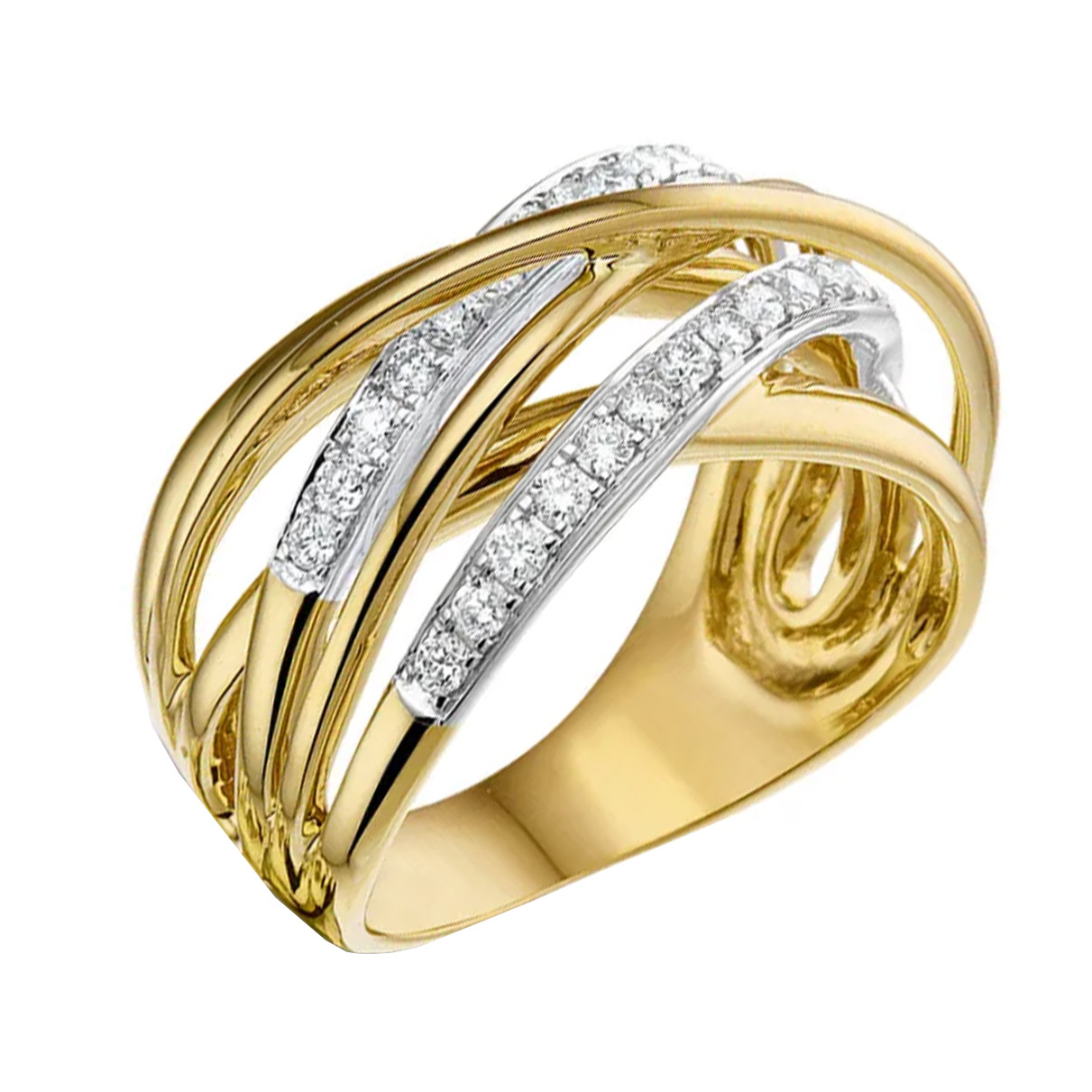 Ring in goud 14 kt met briljant