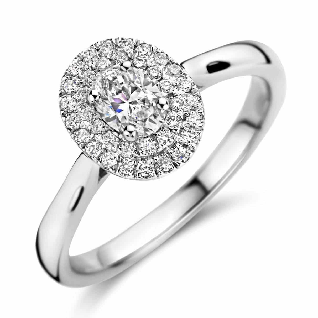 Ring in Platina met diamant 42-0.20H SI
1-0.30 Ovaal 