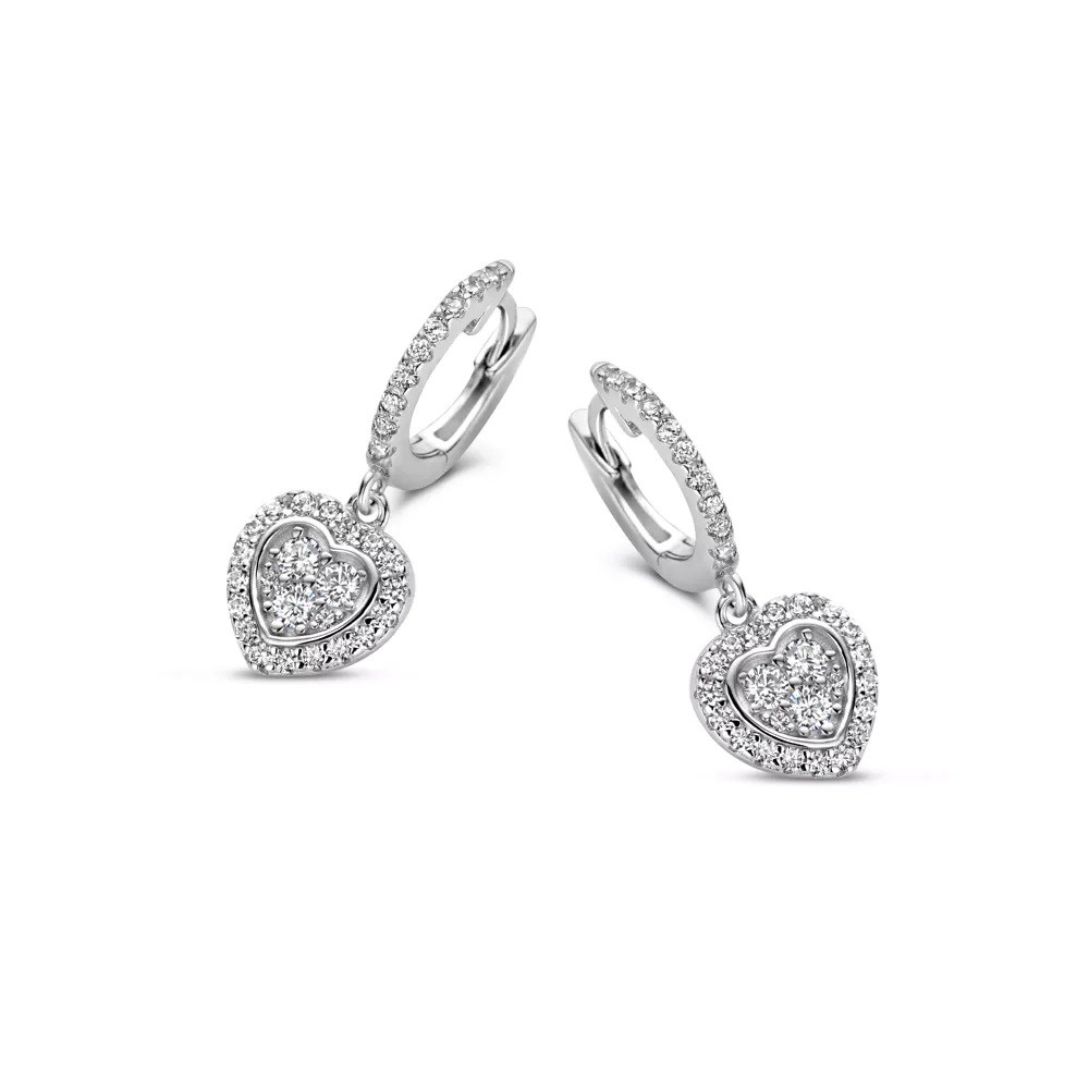Oorbellen in zilver met zirconia