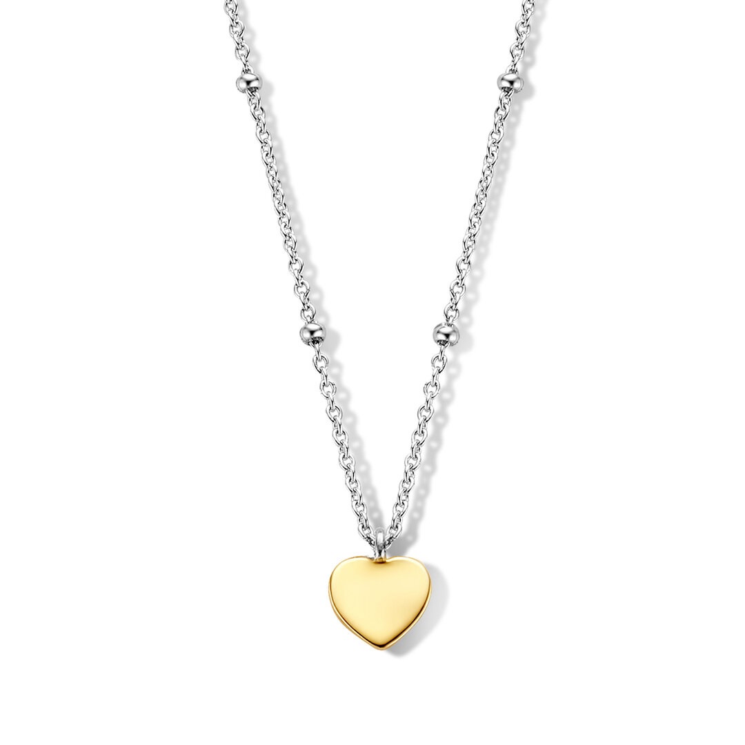 Ketting in zilver met hanger verguld