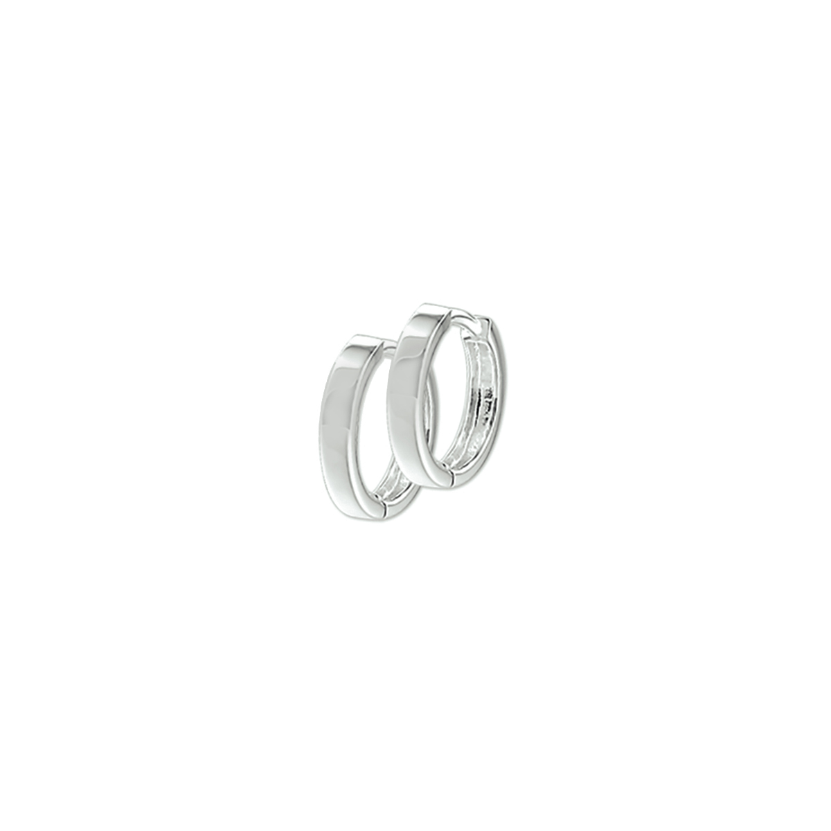 Zilveren klapcreolen met een vlakke buis en een poli afwerking.

Gender: dames
Breedte: 2.5 mm